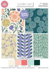 Lilycraft Light par Savanna Rawson 100 % coton, 5 pièces, Fat Quarter, 45 x 55 cm, large, imprimés floraux et géométriques, pour loisirs créatifs, décoration intérieure et loisirs créatifs pour enfants